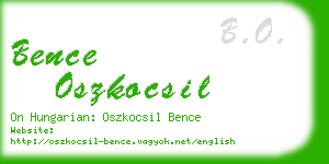 bence oszkocsil business card